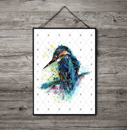 Kingfisher A4 Print, Kingfisher Custom Print, Personalised Art